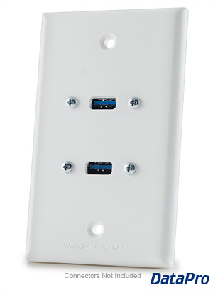 USB 2.0/3.0 Type A Wall Plate - Dual