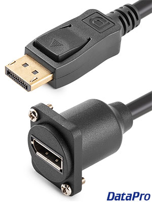 Panel Mount DisplayPort Extension Cable for Neutrik D Cutout