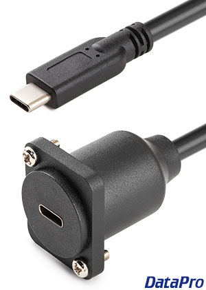 Panel Mount USB-C 3.2 Extension Cable for Neutrik D Cutout