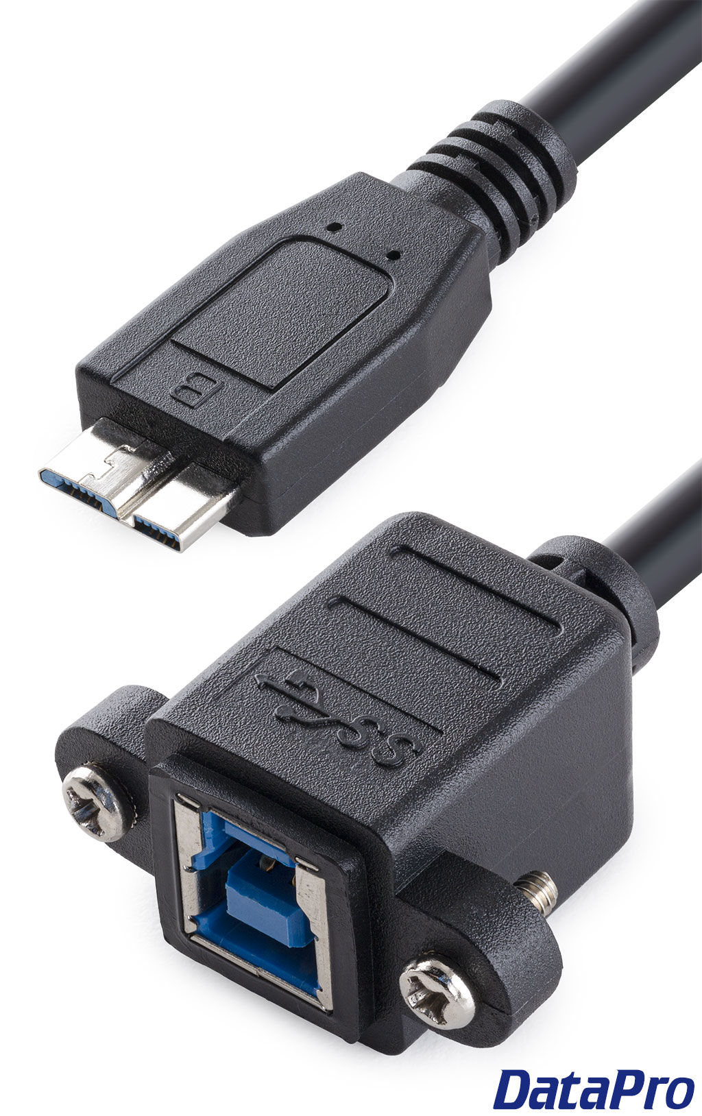 Panel Mount Extension USB Cable - Micro B Male to Micro B Female