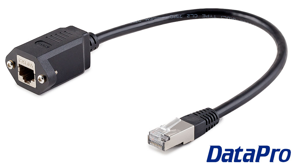 Dual Panel Mount Ethernet RJ45 Cat6 Extension Cable -- DataPro